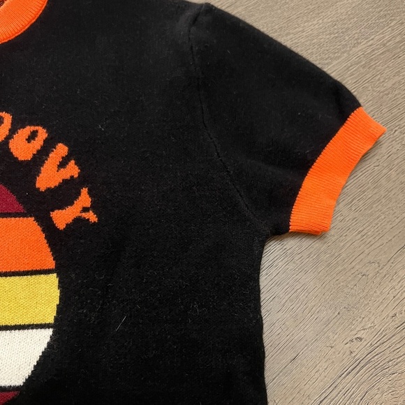 Oxknitstore Stay Groovy Short Sleeve Sweater Size S - Picture 3 of 5